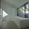Everton Hills Ensuite wide angle glass panel shower screen