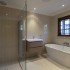 Wide angle Hawthorne bathroom renovation free standing bath wall hung vanity