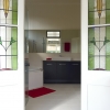 Auchenflower Queenslander bathroom stained glass French doors from verandah